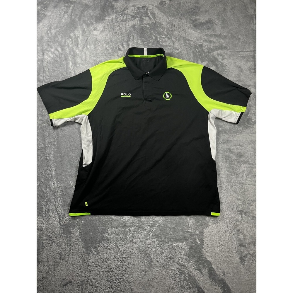Polo Sport Big & Tall Thermovent Polo - Black/Bright Green LT?